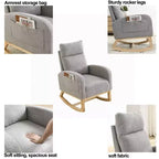 Fauteuil à bascule Accent de 27,6 W, fauteuil avec dossier haut et 2 poches latérales, fauteuil à bascule pour chambre d'enfant - ModernLuxe