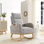 Fauteuil à bascule Accent de 27,6 W, fauteuil avec dossier haut et 2 poches latérales, fauteuil à bascule pour chambre d'enfant - ModernLuxe