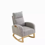 Fauteuil à bascule Accent de 27,6 W, fauteuil avec dossier haut et 2 poches latérales, fauteuil à bascule pour chambre d'enfant - ModernLuxe