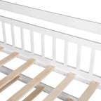 Lit cabane en bois Luxystar avec lit gigogne et étagères, Blanc