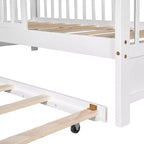 Lit cabane en bois Luxystar avec lit gigogne et étagères, Blanc