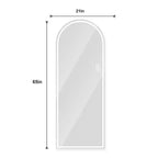 Miroir de courtoisie moderne LED pleine longueur, arqué, avec lumières dimmables, autoportant ou mural pour chambre, maquillage, dressing-Panipeachy