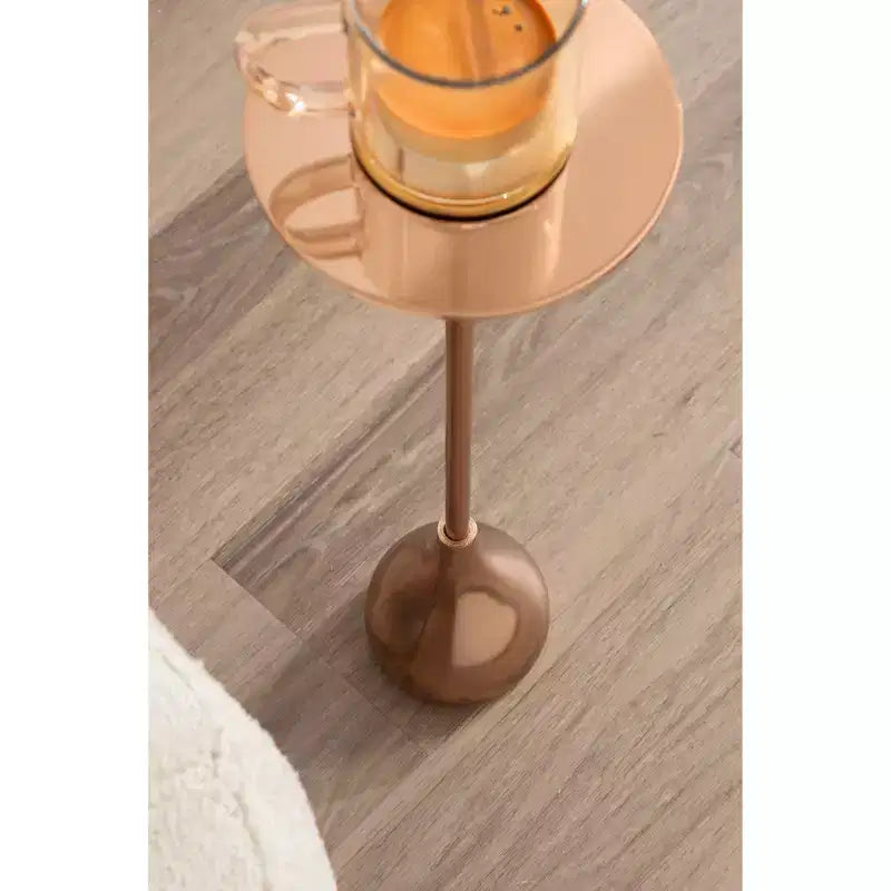 Table d'appoint en métal Hersi de Kate and Laurel, or rose, 7x7x20