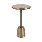 Kate and Laurel Tira Round Metal Side Table, Gold, 14x14x24