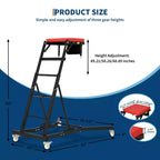 Siège à roulettes robuste pour camions et VUS – Hauteur réglable, capacité de 180 kg, plateforme rembourrée, roulettes pivotantes avec verrouillage, pochette à outils – Plusieurs couleurs