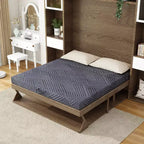 Dyonery Matelas en mousse à mémoire de forme pliable en trois de 15,2 cm avec housse lavable/sac de rangement/poignée, matelas pliable gris pour lit d'appoint/dortoir/camping