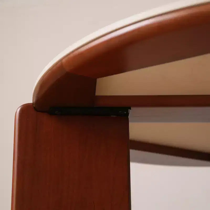 Table basse ronde GDFStudio Bellamy en bois massif avec plateau en pierre frittée