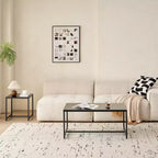 Table basse en verre trempé noir avec pieds en métal, table centrale moderne pour salon