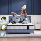 Matelas hybride Kescas Premium 14 pouces fermeté moyenne - Compatible avec sommier plateforme, sommier tapissier ou sommier à lattes