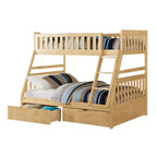Lit superposé Bradley GDFStudio en bois moderne, double/double, avec tiroirs de rangement