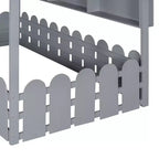 Lit au sol en forme de maison double Luxystar avec baldaquin éclairé, étagères de rangement et clôture