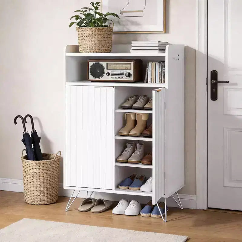 Karl Home Armoire à Lattes 2 Portes 2 Crochets Pieds Hauts 26,8 Largeur
