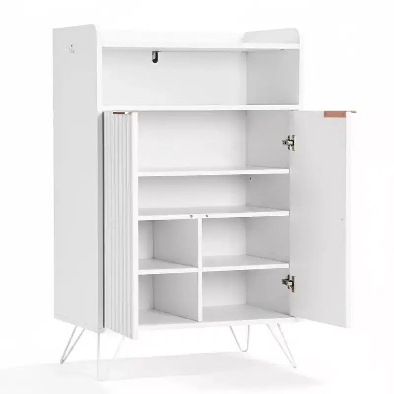 Karl Home Armoire à Lattes 2 Portes 2 Crochets Pieds Hauts 26,8 Largeur