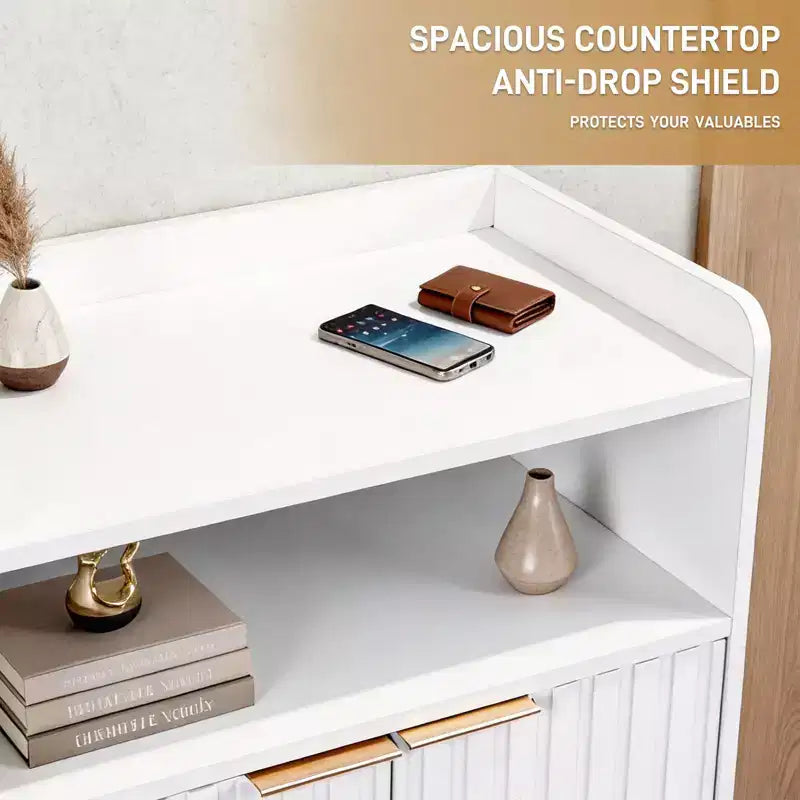 Karl Home Armoire à Lattes 2 Portes 2 Crochets Pieds Hauts 26,8 Largeur