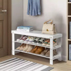 Karl Home Meuble à chaussures 3 niveaux en bambou sans couture, 69,8 cm (l)