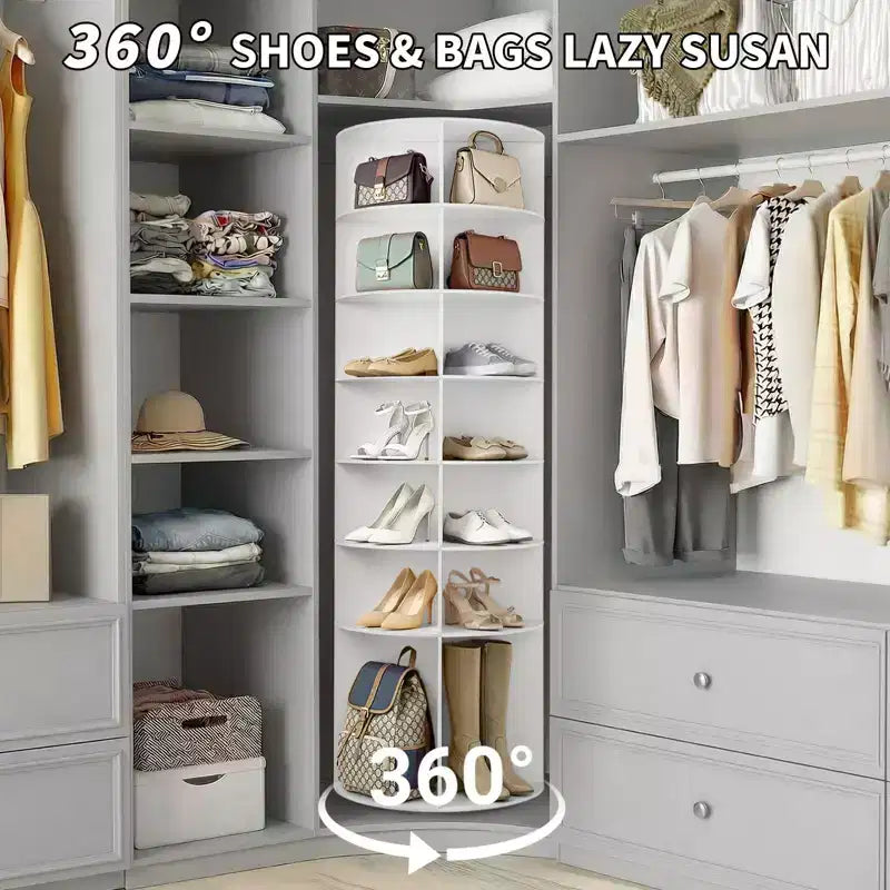 Karl Home Meuble à Chaussures WPC Rotatif à 360° à 7 Niveaux, Hauteur 72,4 po