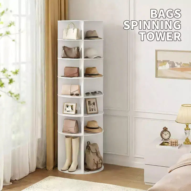 Karl Home Meuble à Chaussures WPC Rotatif à 360° à 7 Niveaux, Hauteur 72,4 po