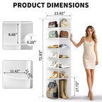 Karl Home Meuble à Chaussures WPC Rotatif à 360° à 7 Niveaux, Hauteur 72,4 po