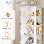 Karl Home Meuble à Chaussures WPC Rotatif à 360° à 7 Niveaux, Hauteur 72,4 po