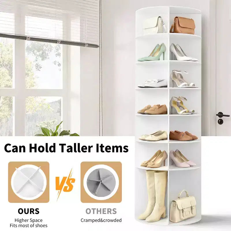 Karl Home Meuble à Chaussures WPC Rotatif à 360° à 7 Niveaux, Hauteur 72,4 po