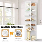 Karl Home Meuble à Chaussures WPC Rotatif à 360° à 7 Niveaux, Hauteur 72,4 po