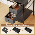 Costway Bureau d'ordinateur de 122 cm avec rangement, crochet pour casque, étagère et 2 tiroirs