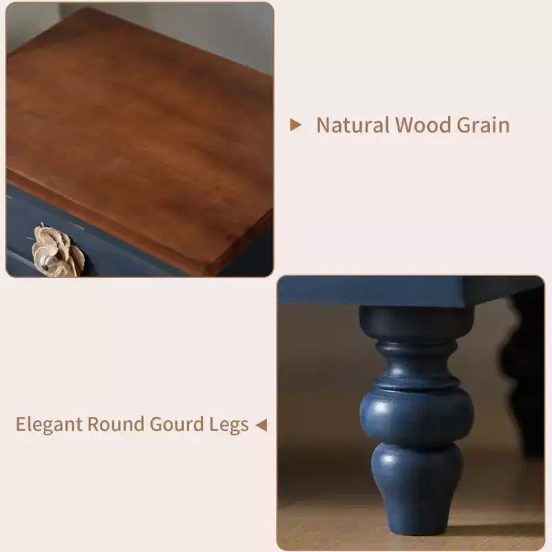 Table de chevet rustique à 3 tiroirs de style ferme vintage pour chambre à coucher ou salon