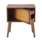 Table de chevet rotative cachée en rotin de style bohème pour chambre à coucher et salon