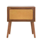 Table de chevet rotative cachée en rotin de style bohème pour chambre à coucher et salon