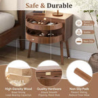 Table de chevet rotative cachée en rotin de style bohème pour chambre à coucher et salon