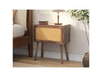 Table de chevet rotative cachée en rotin de style bohème pour chambre à coucher et salon