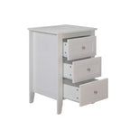 Table de chevet blanche à 3 tiroirs avec 3 ports USB pour chambre ou salon