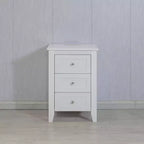 Table de chevet blanche à 3 tiroirs avec 3 ports USB pour chambre ou salon