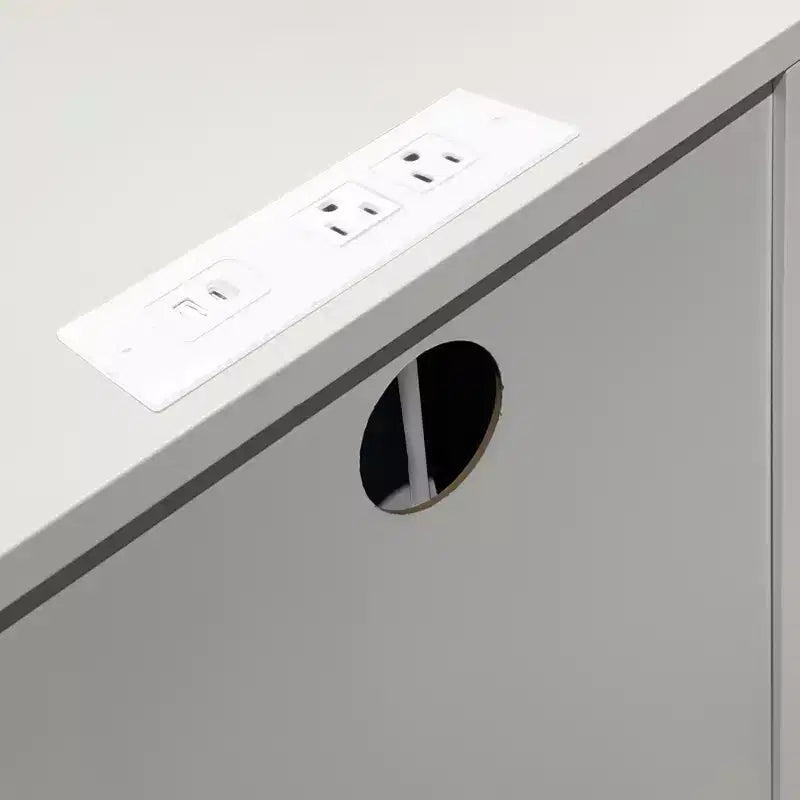Table de chevet blanche à 3 tiroirs avec 3 ports USB pour chambre ou salon