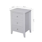 Table de chevet blanche à 3 tiroirs avec 3 ports USB pour chambre ou salon