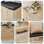 Banc d'entrée et meuble à chaussures avec 4 tiroirs basculants pour un rangement organisé dans l'entrée, le couloir, le salon