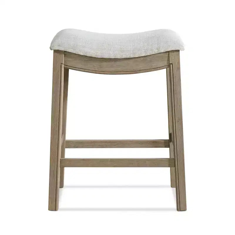 Tabouret de comptoir sans dossier ROME + OAK Parker, Chêne recyclé, Gris, Lot de 2