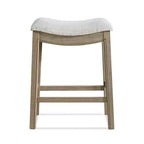 Tabouret de comptoir sans dossier ROME + OAK Parker, Chêne recyclé, Gris, Lot de 2