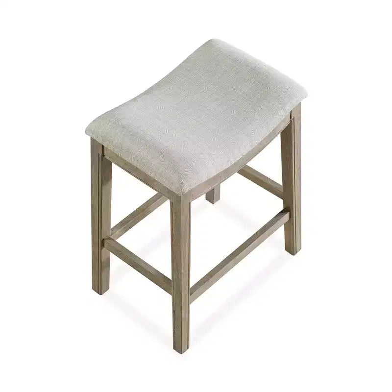 Tabouret de comptoir sans dossier ROME + OAK Parker, Chêne recyclé, Gris, Lot de 2