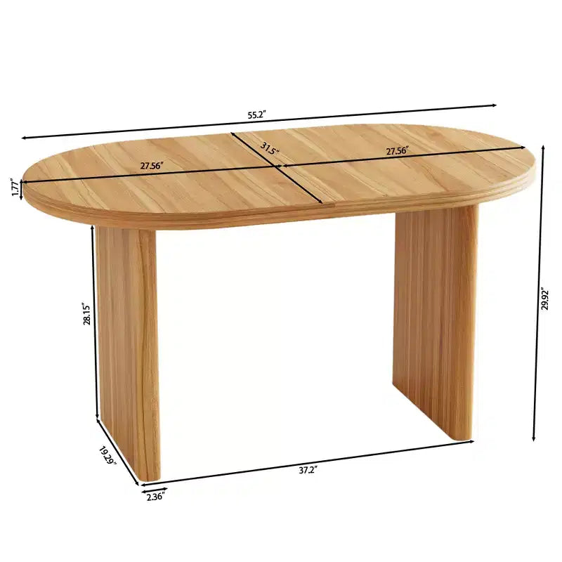 55.12-70.87Table à manger moderne extensible avec rallonges amovibles,Table de style milieu de siècle,Convient aux salles à manger