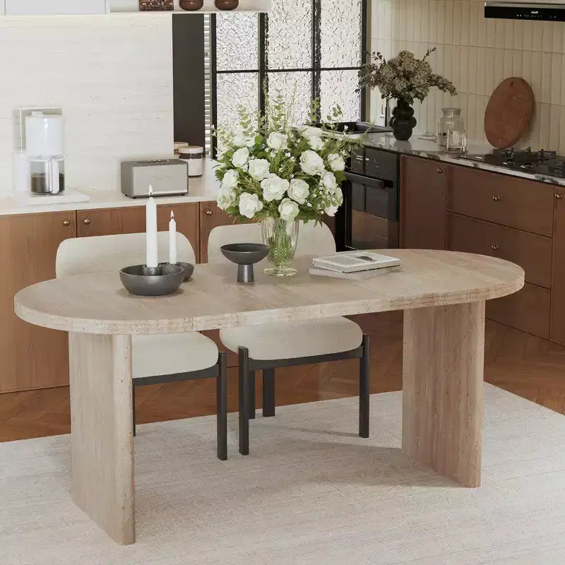 55.12-70.87Table à manger moderne extensible avec rallonges amovibles,Table de style milieu de siècle,Convient aux salles à manger