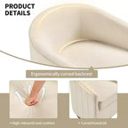 Fauteuil pivotant avec ottomane Bestier, fauteuil club de forme tonneau avec un design aux lignes épurées pour salon et chambre, fauteuil de lecture rond