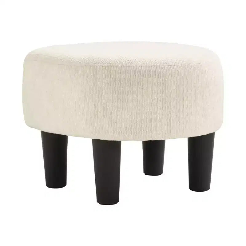 Fauteuil pivotant avec ottomane Bestier, fauteuil club de forme tonneau avec un design aux lignes épurées pour salon et chambre, fauteuil de lecture rond