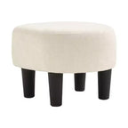 Fauteuil pivotant avec ottomane Bestier, fauteuil club de forme tonneau avec un design aux lignes épurées pour salon et chambre, fauteuil de lecture rond