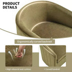 Fauteuil pivotant avec ottomane Bestier, fauteuil club de forme tonneau avec un design aux lignes épurées pour salon et chambre, fauteuil de lecture rond