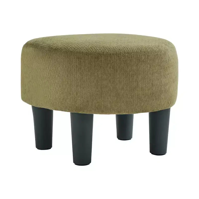 Fauteuil pivotant avec ottomane Bestier, fauteuil club de forme tonneau avec un design aux lignes épurées pour salon et chambre, fauteuil de lecture rond