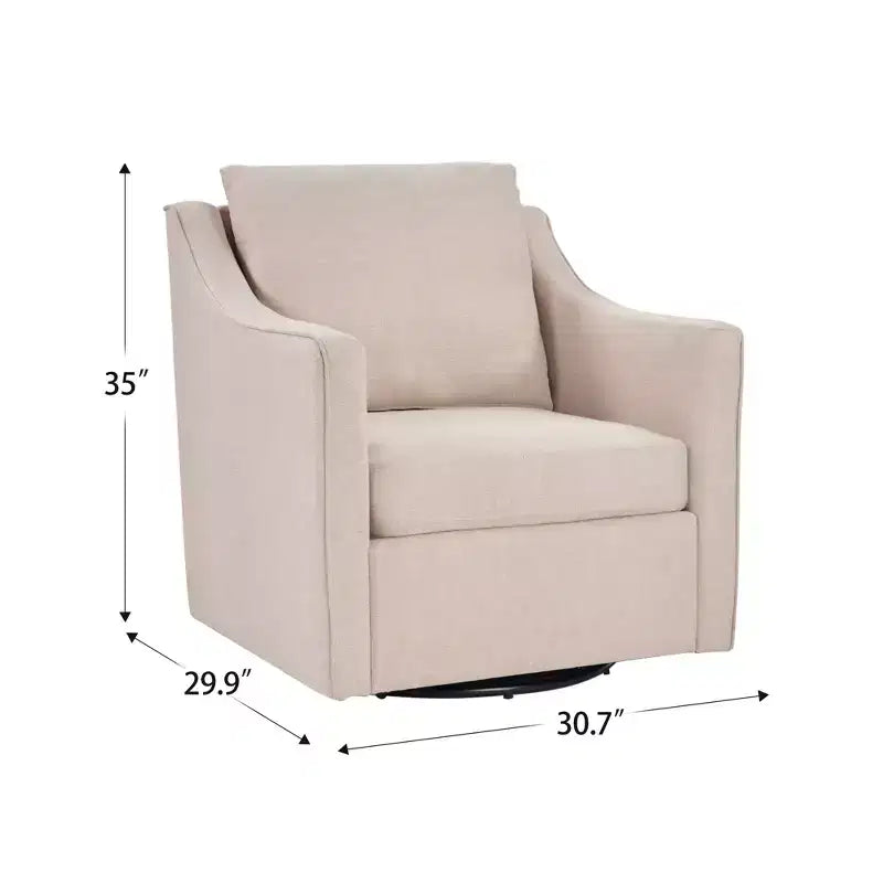 Bestier Fauteuil d'appoint pivotant carré avec coussin de dossier épais, fauteuil de lecture pour salon, chambre et petits espaces