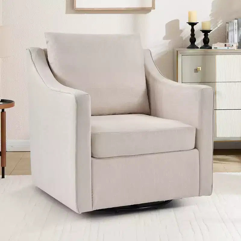 Bestier Fauteuil d'appoint pivotant carré avec coussin de dossier épais, fauteuil de lecture pour salon, chambre et petits espaces