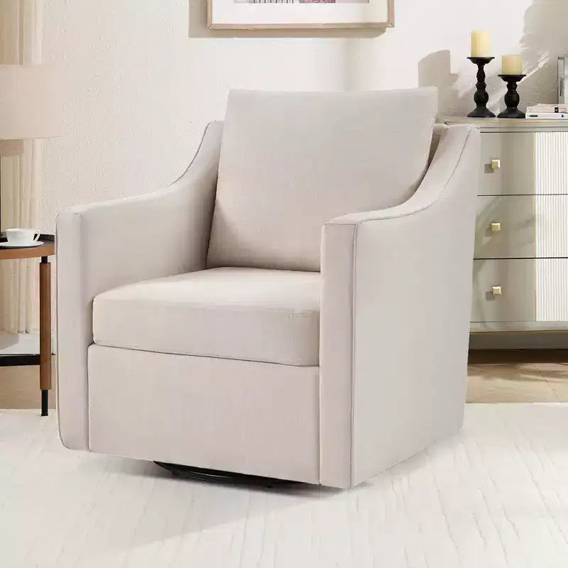 Bestier Fauteuil d'appoint pivotant carré avec coussin de dossier épais, fauteuil de lecture pour salon, chambre et petits espaces