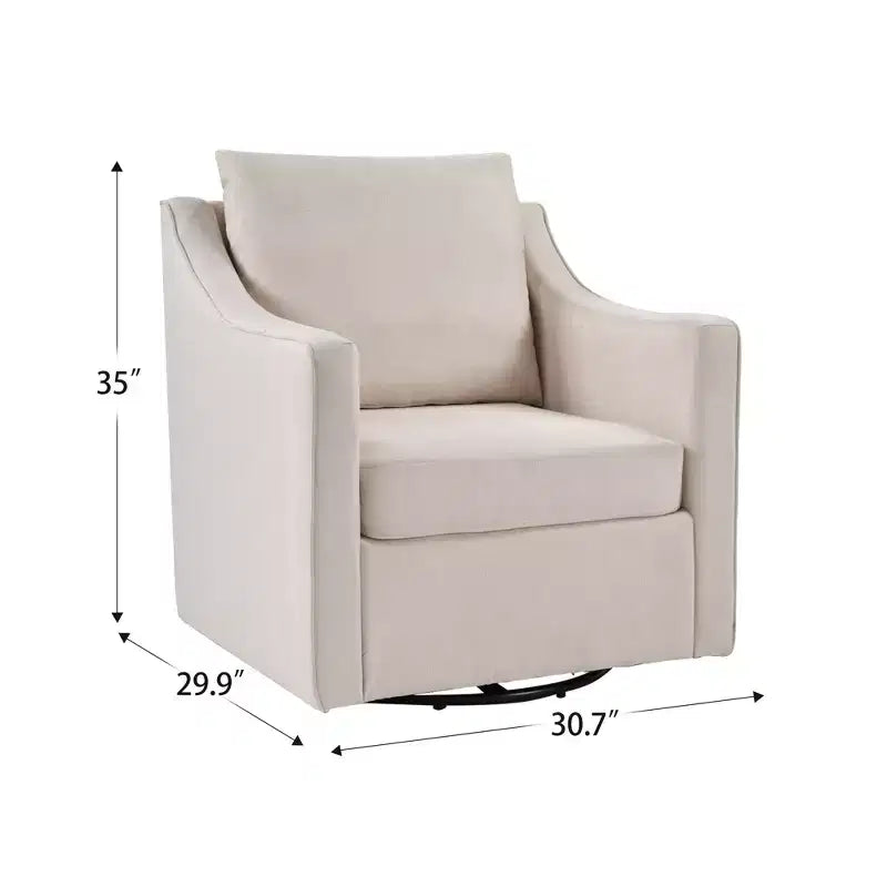 Bestier Fauteuil d'appoint pivotant carré avec coussin de dossier épais, fauteuil de lecture pour salon, chambre et petits espaces